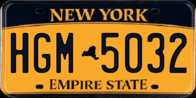 NY license plate HGM5032