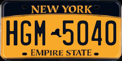 NY license plate HGM5040