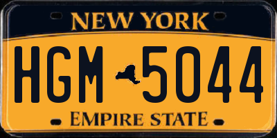 NY license plate HGM5044