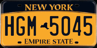 NY license plate HGM5045