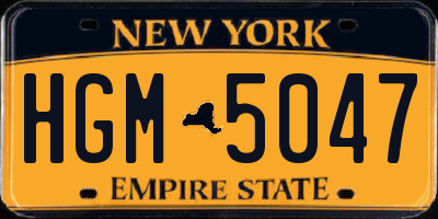 NY license plate HGM5047