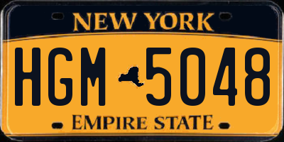 NY license plate HGM5048