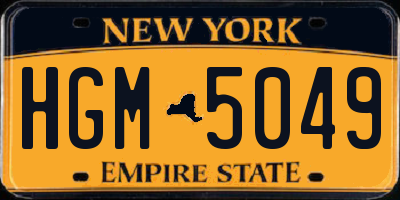 NY license plate HGM5049