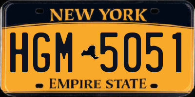 NY license plate HGM5051