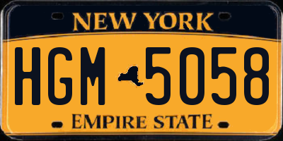 NY license plate HGM5058