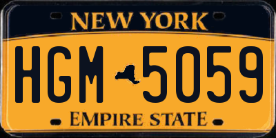 NY license plate HGM5059