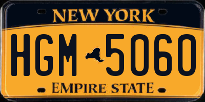 NY license plate HGM5060