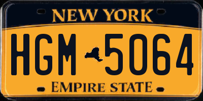 NY license plate HGM5064