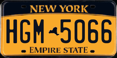 NY license plate HGM5066