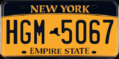 NY license plate HGM5067