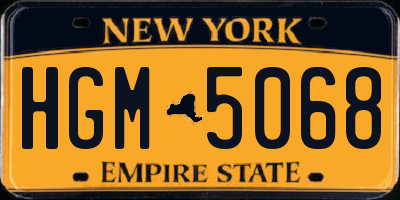 NY license plate HGM5068