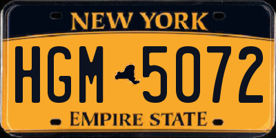 NY license plate HGM5072