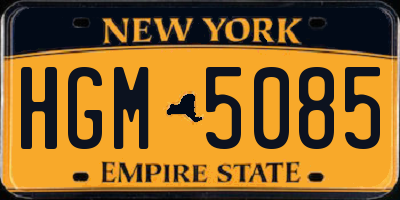 NY license plate HGM5085