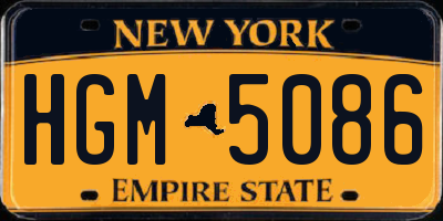 NY license plate HGM5086