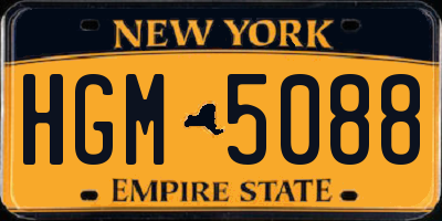 NY license plate HGM5088