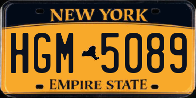 NY license plate HGM5089