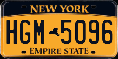 NY license plate HGM5096