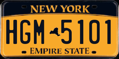 NY license plate HGM5101