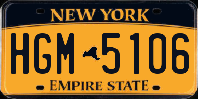 NY license plate HGM5106