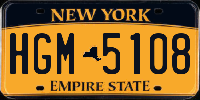 NY license plate HGM5108