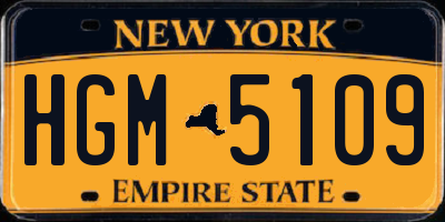 NY license plate HGM5109