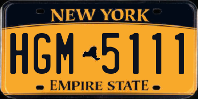 NY license plate HGM5111