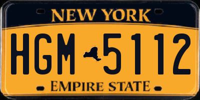 NY license plate HGM5112