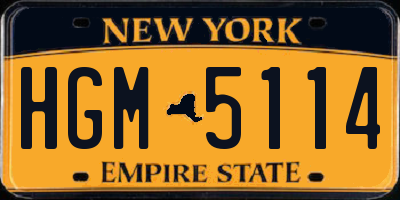 NY license plate HGM5114