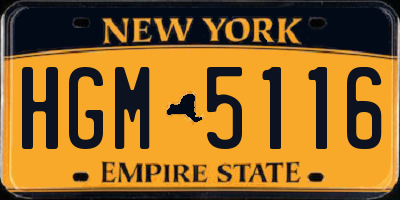 NY license plate HGM5116