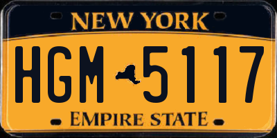 NY license plate HGM5117