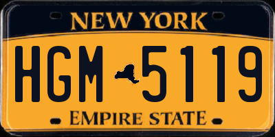 NY license plate HGM5119