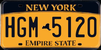 NY license plate HGM5120