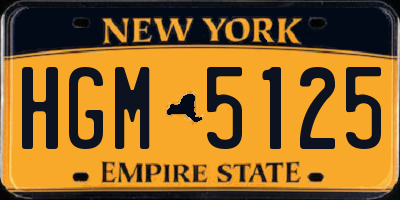 NY license plate HGM5125