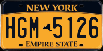 NY license plate HGM5126