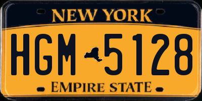 NY license plate HGM5128