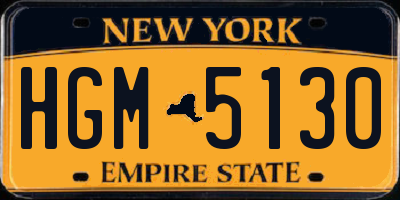 NY license plate HGM5130