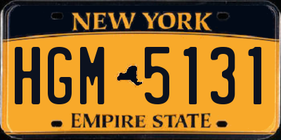 NY license plate HGM5131