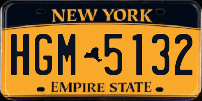 NY license plate HGM5132