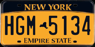 NY license plate HGM5134