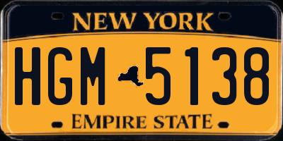 NY license plate HGM5138