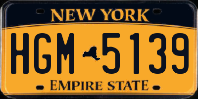 NY license plate HGM5139