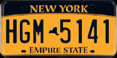 NY license plate HGM5141