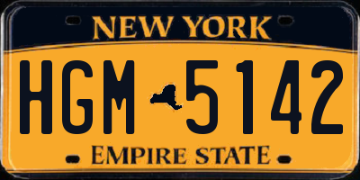 NY license plate HGM5142