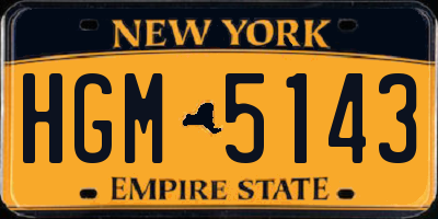 NY license plate HGM5143