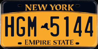 NY license plate HGM5144