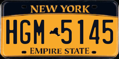 NY license plate HGM5145