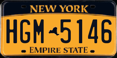 NY license plate HGM5146