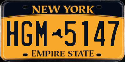 NY license plate HGM5147