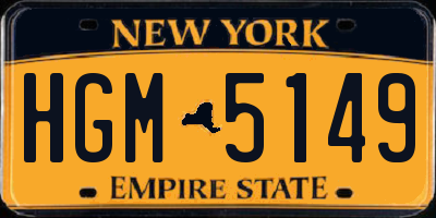 NY license plate HGM5149