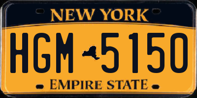 NY license plate HGM5150